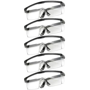 Veiligheidsbril, 1/40st Werkveiligheid Anti-spat Oogbeschermingsbrillen Glas Winddicht Stofdicht Beschermende Bril Fietsbrillen(Black 5pcs)