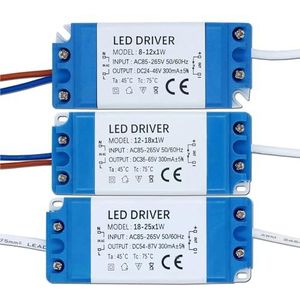 Voeding voor led-drivers, 300 mA, 3 W, 8 W, 10 W, 15 W, 18 W, 20 W, 30 W, 36 W, automatische spannings- en constante stroomregeling voor verlichting, AC85V-265V_4-7 X1W