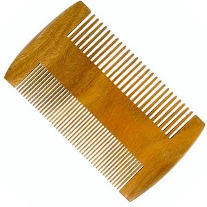WOOYALIN Groene sandelhout houten kam - antistatische kam voor mannen, vrouwen, kinderen - handgemaakt, natuurlijk materiaal, fijne en brede tandbaard, huisdierkam