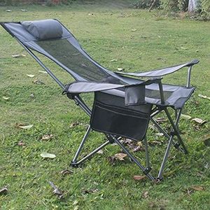 Outdoor terrasstoelen ligstoel campingstoel draagbaar opvouwbaar lichtgewicht met zijzak fauteuil stoel voor buiten reizen strand vis nodig (kleur: grijs, maat: stijl 2)