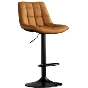 Barkruk Hoge Krukken Barstoelen Draaibare Verstelbare Set Van 2 Ontbijtbarkrukken Met Rugleuning, Lederen Gevoerde Barkruk, Metalen Barstoelen Voor Keuken Bar Stoelen Barkrukken (Color : E, Size : H