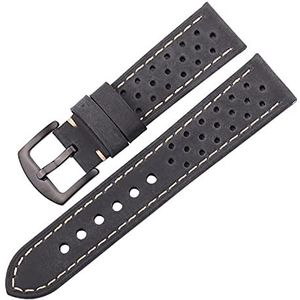 Koeienhuid horlogebanden 20mm 22mm lederen vintage polsriem riem geschikt for Samsung Galaxy horloge 46 mm armband (Color : Black Black Clasp, Size : 20mm gear s2)
