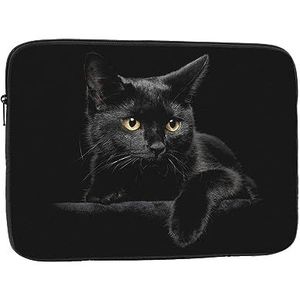 12 inch dikste en lichtste laptophoes, starende zwarte kat laptoptas voor 12 inch laptops en tablets