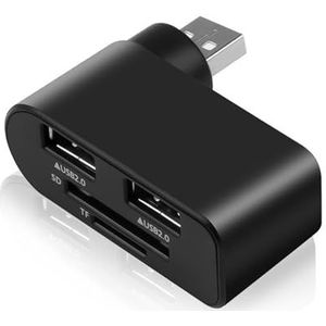 Draaibare USB-hub, 480 Mbps, multifunctionele USB-uitbreidingshub voor notebook, auto, laptop, tablet