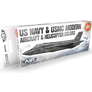 AK Acrylics 3Gen Vliegtuigset AK11744 US Navy & USMC Moderne Vliegtuigen & Helikopter Set 3G (8x17ml)