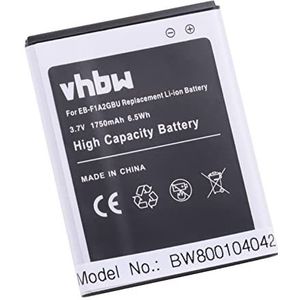 vhbw Li-Ion batterij 1750mAh (3,7V) voor smartphone, telefoon, mobiele telefoon Samsung Galaxy GT-i9105P, EK-GC110, EK-GC120 zoals EB-F1A2GBU, EB-F1A2.