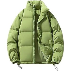 Yobohui Heren Donsjack Winter Verdikte Warm Wit Eendendons Jas Outdoor Casual Effen Kleur Korte Lengte Koud Weer Bovenkleding, Groen 2, 3XL