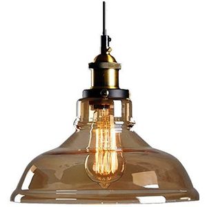 Lamp met hanger, tafel, glas, industrieel design, modern, E27, 1 brander, hanglamp, plafondlamp, retro, vintage, eetkamerlamp, woonkamer