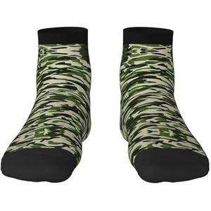 Camo groene print veelzijdige sportsokken voor casual en sportkleding, geweldige pasvorm voor voetmaten 36-45, Camo Groen, Eén Maat
