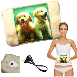 Powersell - Elektrische Warmwaterkruik | Zacht Pluche | Verlicht Spanning | Langdurige Warmte Tot 5 Uur | Hand- en Voetwarmer | Oplaadbaar | Max. Temp. 75°C, Pluche Dier