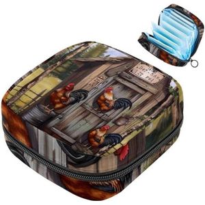 MUOOUM Maandverband Opbergtas, Outhouse Haan Menstruatie Cup Pouch, Draagbare Maandverband Pads Opbergzakken Vrouwelijke Menstruatie Eerste Menstruatie Tas voor Tiener Meisjes Vrouwen Dames