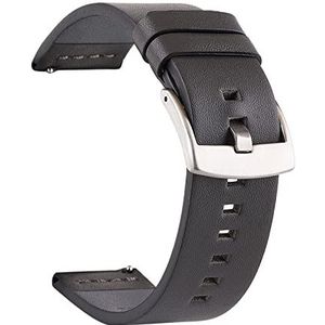 ENICEN Echt lederen horlogebanden 18 20 22 24 mm compatibel met Samsung horloge 46 mm 44 mm 42 mm 40 mm band compatibel met Huawei horloge for Moto360 II (Color : Silver-dark gray)