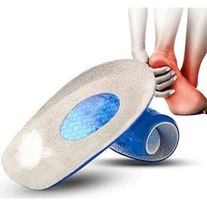 PEDIMEND Siliconen Gel Hiel Cups Spur Pads Ondersteuning - Kussen voor Plantar Fasciitis - Verlicht zachte Tissues Spanning - Voet Impact Bescherming - Hardlopen/Lopen/Hakken Pijn Ondersteuning Kussen / Pijnlijke Arch Hakken Orthotische Ondersteuning - Perfect Shock Absorbing Large Blauw