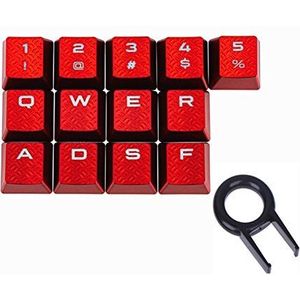13 Toetsen Antislip Backlit Keycaps Gaming Prestaties FPS MOBA Key Caps OEM-profiel voor Corsair K70 RGB K95 K65 K68 K63 K100 Mechanische Gaming Toetsenborden DIY Vervangen (Rood)