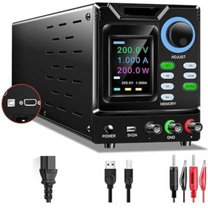 RS232/USB programmeerbare DC-voeding Variabele, instelbare schakelende gereguleerde DC-bankvoeding Geheugenopslag, uitgang, software-pc voor laboratorium, test defecte motor, reparatie(200V 1A 200W)