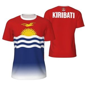 Sport Mesh T-Shirt Kiribati Vlag voor Running Bike Voetbal Tennis Voetbal Fitness Tees 3D Gedrukt, Meerkleurig, S