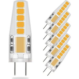 ELINKUME 5 x G4 ledlampen, 2 W G4 ledlampen, vervanging voor 20 W halogeenlampen, 206 lm AC 12V gloeilampen, flikkert niet, led-pen-fitting, warmwit 3000 K