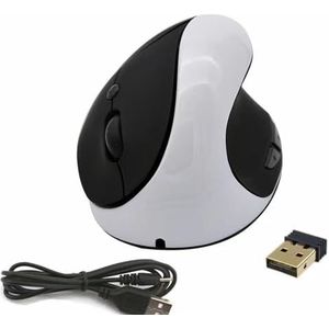 Ergonomic Vertical Mouse -PYRIOLHI- Reduces fatigue - 2.4G wireless rechargeable - 3 adjustable DPI's - Suitable for a wide range of devices - Coloured(White)