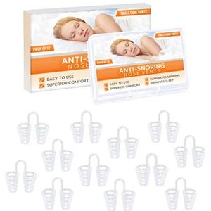 Neus ontluchting sinus verlichting (Verpakking met 12 Klein maten) harde conus ventilatieopeningen - Een eenvoudige snurkoplossing voor neussnurkers - Herbruikbaar snurkapparaat van Mobi Lock