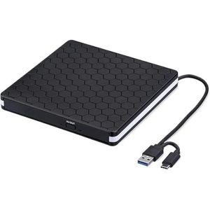 Type C/USB 3.0 Extern Dvd-station CD-speler DVD-RW-speler CD-RW Externe Optische Schijf Recorderbrander Gebruiksvriendelijk(White border)