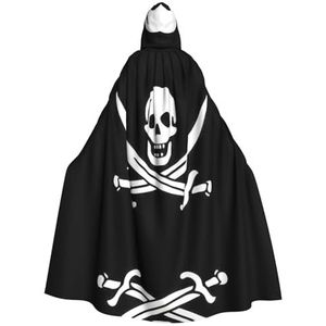 WURTON Piraat Vlag Print Hooded Mantel Unisex Volwassen Mantel Halloween Kerst Hooded Cape Voor Vrouwen Mannen