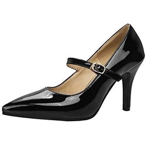 Smilice Dames elegante pumps met hoge hak Mary Jane schoenen, zwart, 40 EU