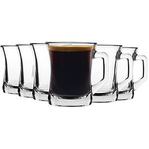 LAV 12 stuks Zen + glas kopje koffie set - Modern Style Sqaure handvat koffie/Brillen - Clear - 225ml