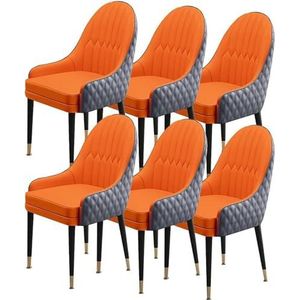 Keuken eetkamerstoelen set van 6 zacht gevoerde zitting moderne houten poten Accent fauteuils, keuken woonkamer lounge toonbankstoelen