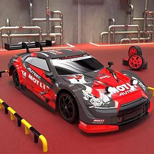 Mustang GTR 1/16 model RC auto 2,4 GHz afstandsbediening auto 4×4 Super GT Dirft racewagen 30 km/u hoge snelheid speelgoedvoertuig voor kinderen, volwassenen (LED-lichtset / 2 batt