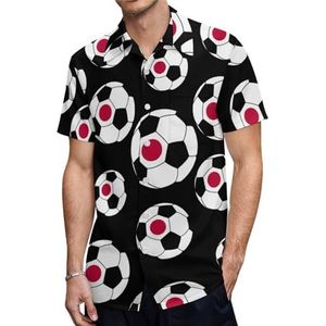 Japan Voetbal Heren Korte Mouw Shirts Casual Button-down Tops T-shirts Hawaiiaanse Strand Tees L