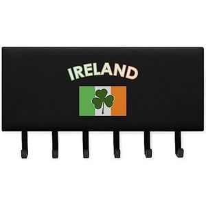 Ierland Ierse Vlag Groene St. Patrick's Day Sleutelhangers met 6 Haken Grote Wandgemonteerde Sleutelhouder voor Entryway