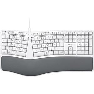 Macally MERGOKEY-DE, Ergonomisch bedraad USB-A toetsenbord met handpalmsteun, Duitse QWERTZ indeling