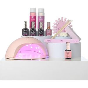 Pink Gellac Gellak Starterspakket Premium Comfort - Manicure Set voor UV Gel Nagellak en Gel Nagels - Gelnagels Starterspakket met 1x Roze Kleur en Nagellamp LED UV Roze