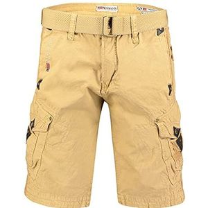 Geographical Norway PEANUT MEN - Mannen Casual Katoenen Bermuda Shorts - Mannen Sport Cargo Shorts - Ademende Chino Bermuda Shorts - Korte Shorts Normaal Comfortabel BEIGE L