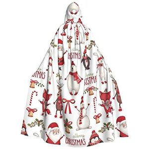 Wurton Kerstmis Kerstman carnaval cape met capuchon voor volwassenen, heks en vampier cosplay kostuum, mantel, geschikt voor carnavalsfeesten