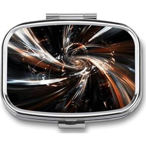 Leuke Pil Organizer Hoogtepunten en Spiralen Gedrukt Draagbare Reizen Pillendoos Mini Pillendoos Kan Buiten worden gebruikt