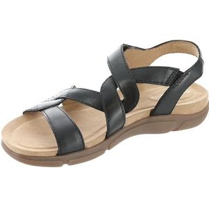 Easy Spirit Minny platte sandaal voor dames, Zwart, 7 UK Narrow