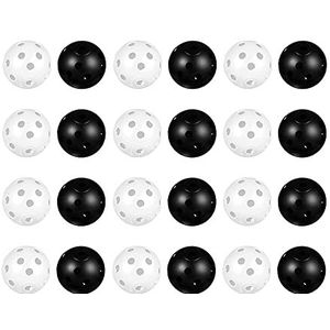 24 stuks plastic golftrainingsballen Golf Airflow Balls 26 holes ballen golfballen trainingsballen plastic ballen voor swingoefeningen driving range voor golfoefeningen training sportballen zwart wit