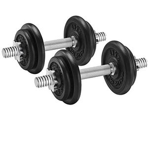 SONGMICS Halterset, dumbbells Gietijzeren Verstelbaar, set van 2, 2 x 10 kg, halters, voor mannen Dames Workout Gym Training, Gewichtheffen, voor Home Gym SYL20T