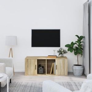 AJJHUUKI Entertainmentcentra en tv-standaards TV-meubel Sonoma Eiken 100x35x40 cm Engineered Houten Meubels