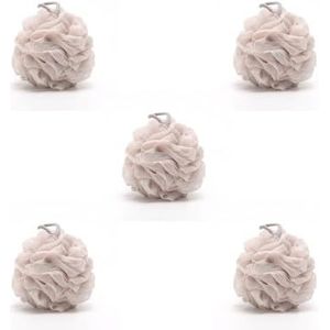 5 Set Bad Ballen Mesh Exfoliërende Badhanddoek Scrub Hydraterende Cleaner Foam Huid Badkamer Levert Scrubbers Licht Koffie