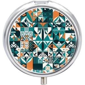 Oranje Stijl Patroon Pillendoos Ronde Draagbare Pil Organizer Waterdichte Dagelijkse Vitamine Houder Dozen Creatieve 3 Compartiment Geneeskunde Pil Case voor Portemonnee Of Pocket