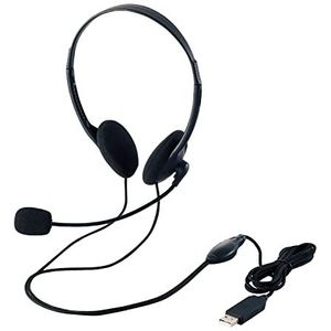 ELECOM USB-headset met microfoon overhead 1,8 m HS-HP27UBK (Japan import)