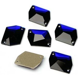 3265 Cosmic All Color Rhinestones GCrystal Naai-op stenen Dikke rug Strass jurk Strass voor kleding-Koalblauw-21x27mm 6 stuks