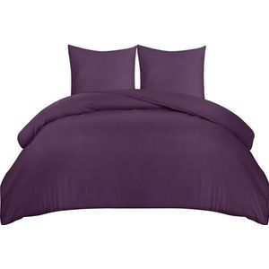 Utopia Bedding Dekbedovertrek Set - Zachte Microvezel Dekbedovertrek 240x220cm met Kussenslopen 65x65cm - Beddengoed Dekbedovertrek Set - Paars