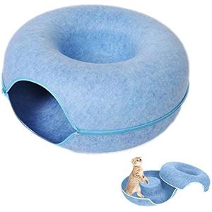 Cat Tunnel Felt Tunnel Cat Toy Cat Bed Cat Nest Felt Round Design Removable Donut Pet Tunnel Cat Cave,Felt Cat Tunnel Cave Bed,Removable Portable with Zipper Save Space Cozy For Small Pets,Rabbits