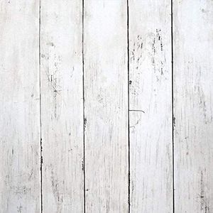 Houten behang wit zelfklevende folie zelfklevende houtnerf meubelfolie houtstrips muursticker meubelfolie houtlook behang gestreept voor wand dressoir kast tafel kamer keuken achtergrond 45cm X 300cm