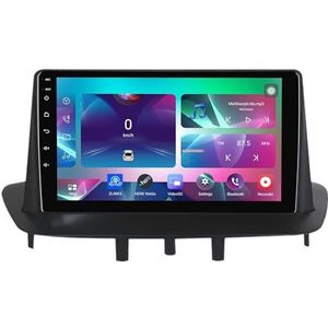9"" Android 14 Touchscreen Autoradio 2 din met AHD Omgekeerd beeld Bediening op het stuur Bluetooth GPS navigatie Draadloze CarPlay voor Renault Megane 3 2008-2014(Q400(8+128G))