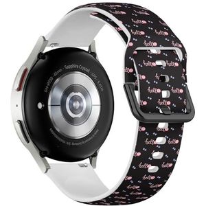 Sportieve zachte band compatibel met Samsung Galaxy Watch 6 / Classic, Galaxy Watch 5 / PRO, Galaxy Watch 4 Classic (Funny Pig Back) siliconen armband accessoire