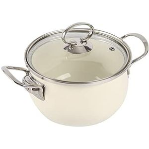 BKSYOFU Emaille Ear Stock Pot Emaille Pot Capaciteit Huishoudelijke Non-stick Pot Inductie Fornuis Universele Stock Pot(20cm)